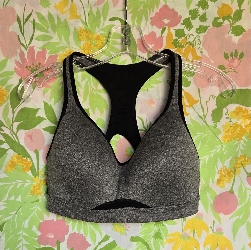 Old Navy Grey and Black Racerback Sports Bra